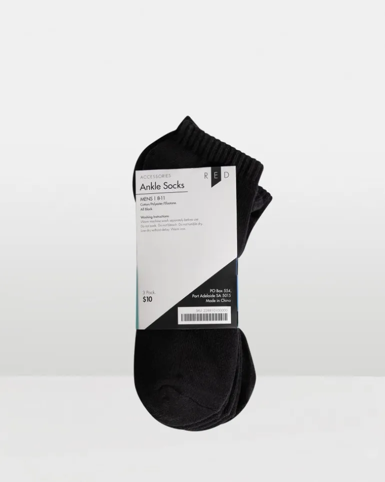 Socks3Pk Mens Ankle