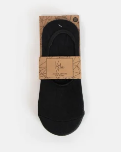 Socks 2Pk Womens Invisible Black