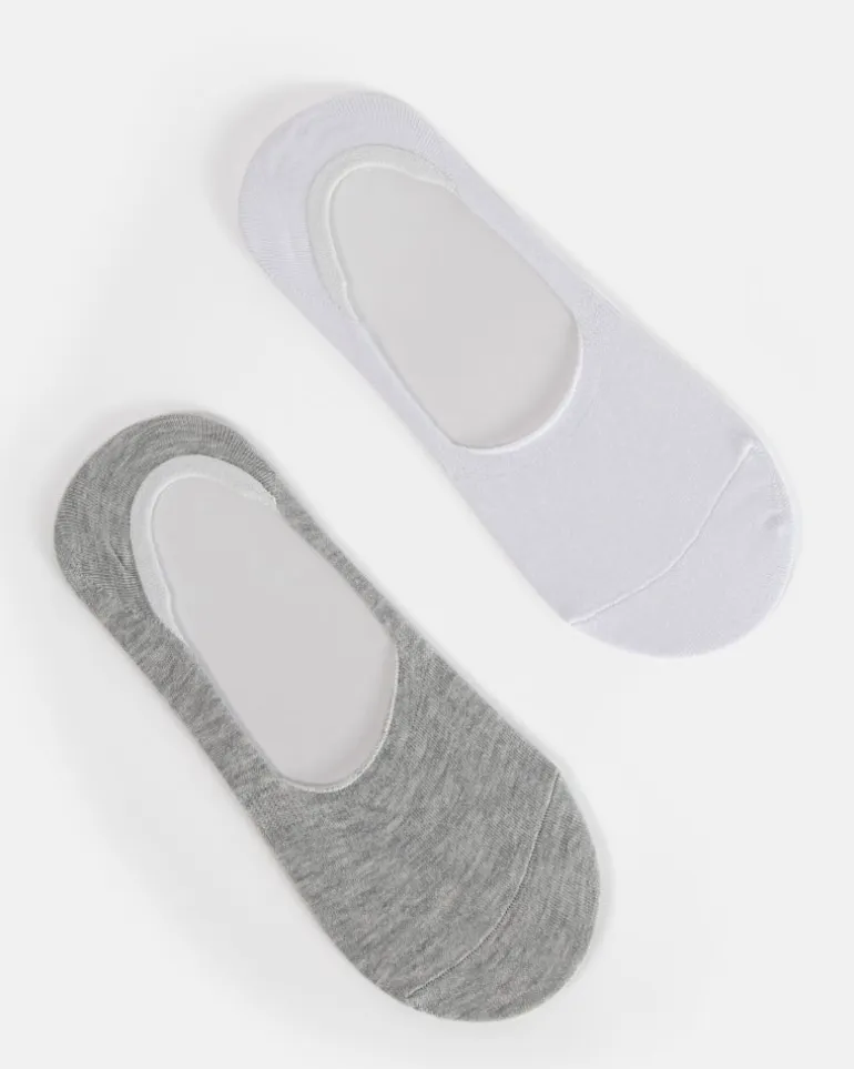 Socks 2Pk Womens Invisible White